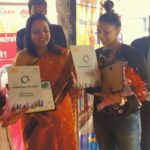 Wrestlers Babita Phogat & Geeta Phogat with Mrs. Sonal Goel, IAS was presented Smart City booklet
